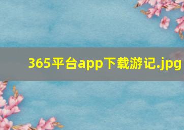365平台app下载游记